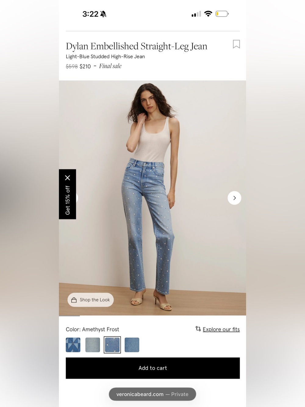 Veronica Beard Dylan Straight-Leg Jeans with the Studs Embellishment